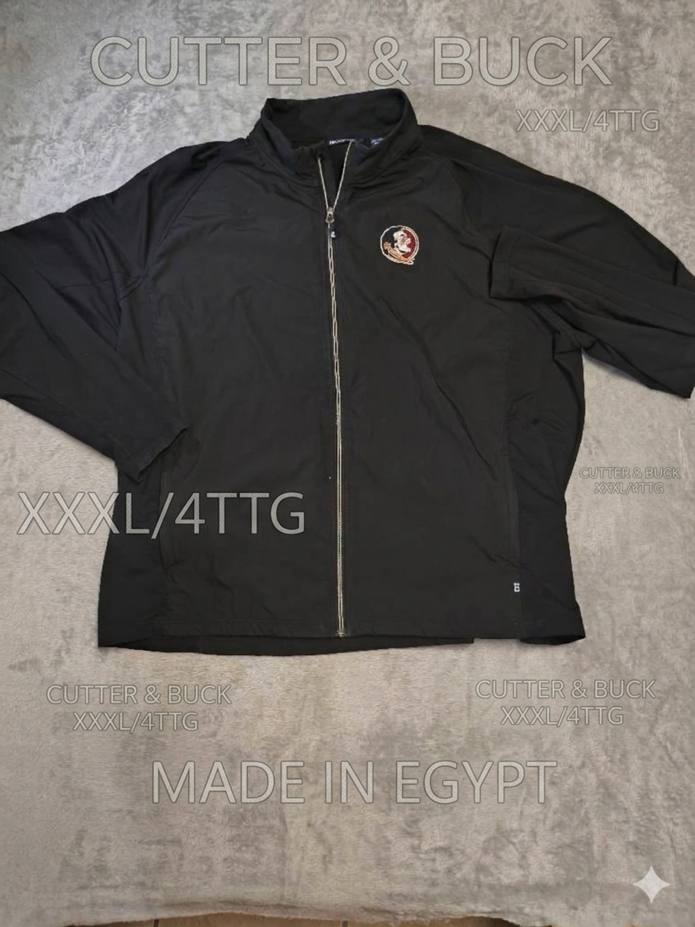 Cutter & Buck Black Full-Zip Lightweight Jacket with Chest Patch
